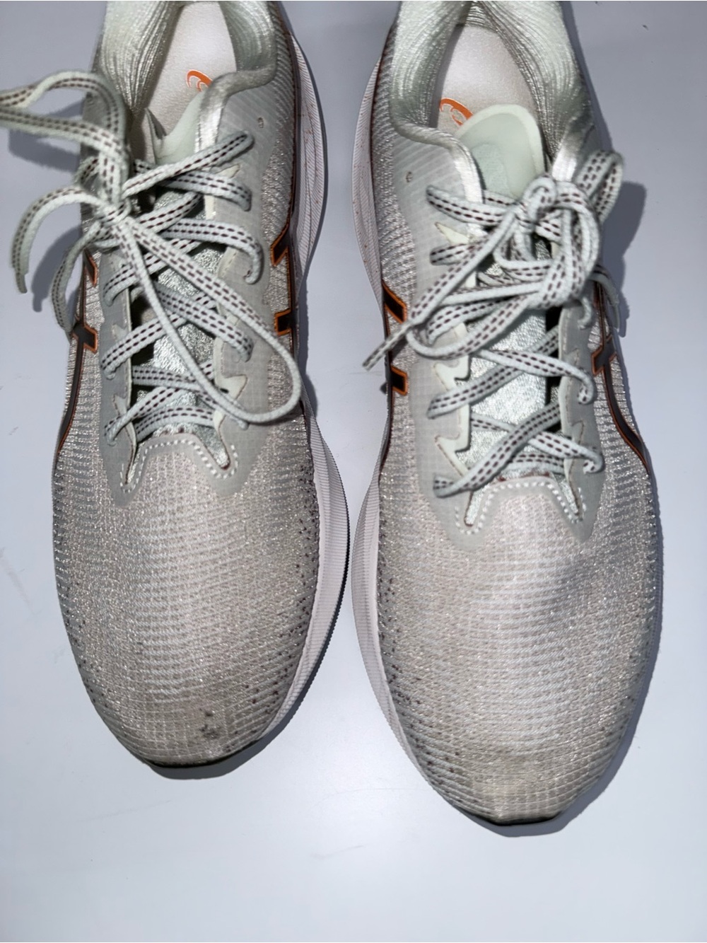 Asics Men's Athletic Shoes - Light Gray with Copper Accents